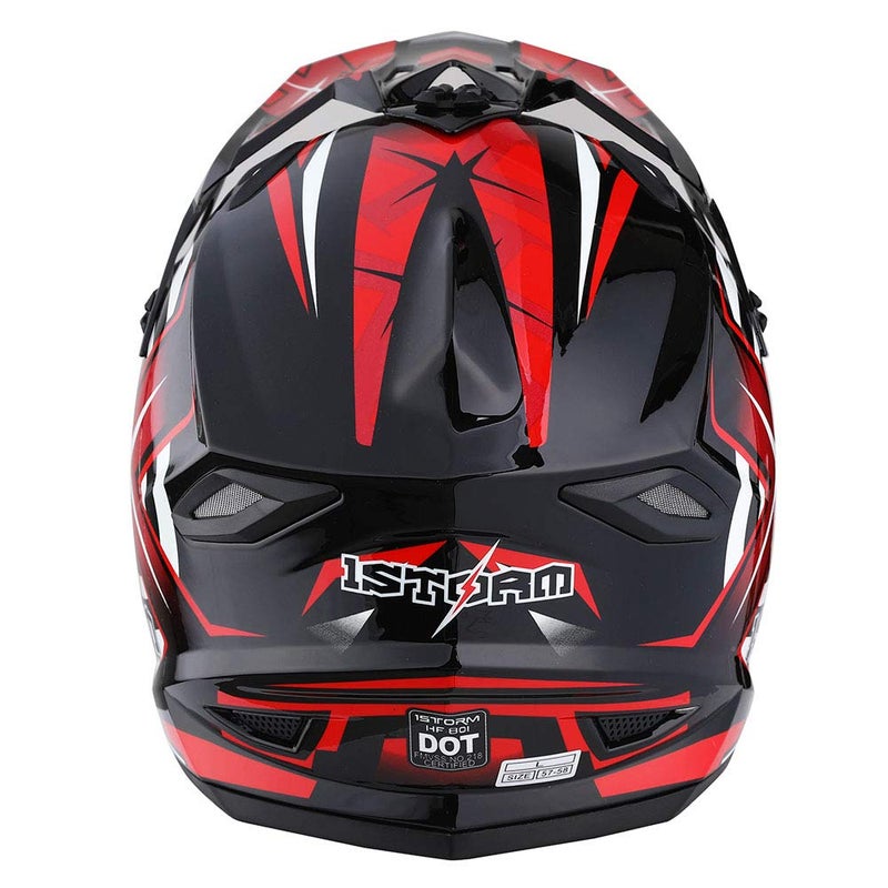 1Storm Adult Motocross Helmet BMX MX ATV Dirt Bike Four Wheeler Quad Motorcycle Full Face Helmet Racing Style: HF801 Sonic Red - Image 4
